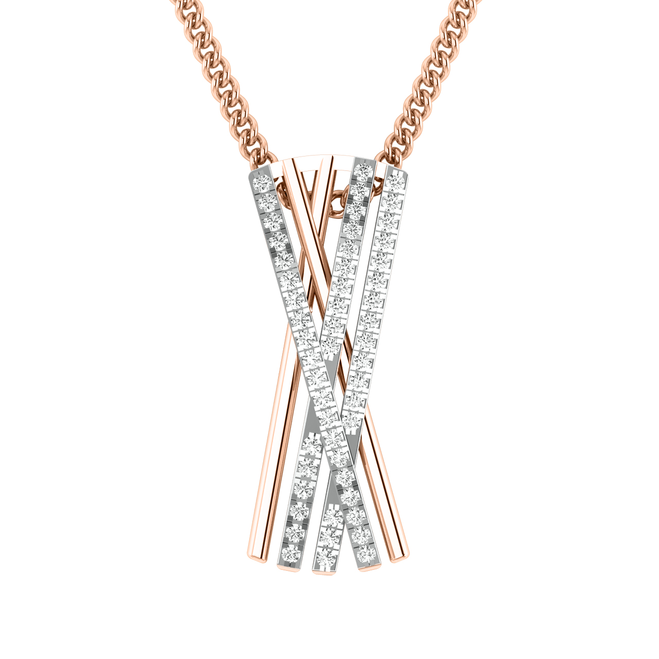 Anna Criss Cross Diamond Pendant For Office Wear